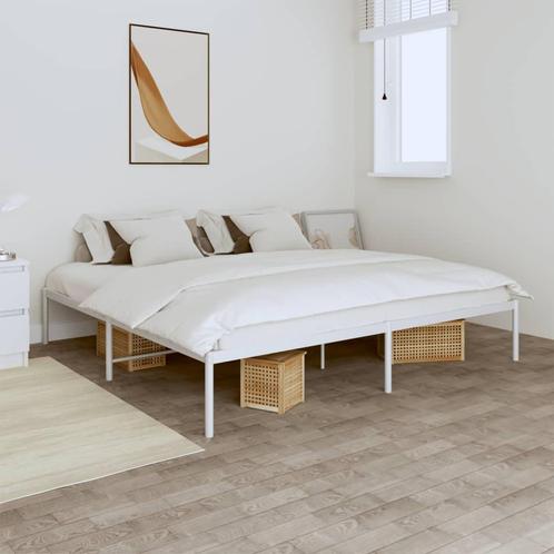 vidaXL Bedframe metaal wit 200x200 cm, Huis en Inrichting, Slaapkamer | Bedden, Nieuw, Verzenden