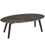 tectake Ovale salontafel Acerra, marmerlook 100x50x34,5 cm -, Huis en Inrichting, Tafels | Salontafels, Verzenden, Nieuw