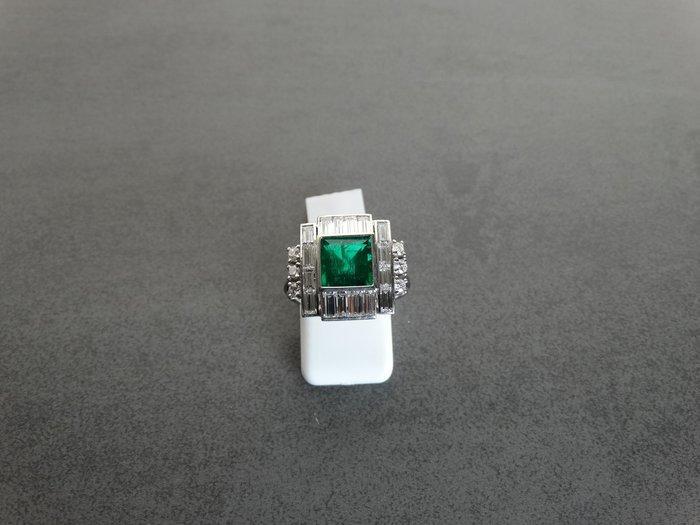 Ring Witgoud Smaragd - Diamant, Bijoux, Sacs & Beauté, Bagues