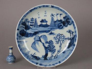 Kangxi (1662-1722) - Artemisia Mark - Bord - Pagoda, Houses,, Antiek en Kunst