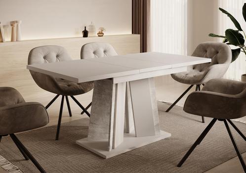 Meubella Eetkamertafel mat wit 160 cm Uitschuifbaar, Huis en Inrichting, Tafels | Eettafels, Nieuw, 50 tot 100 cm, Verzenden