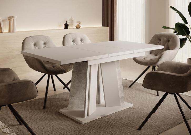 Meubella Eetkamertafel mat wit 160 cm Uitschuifbaar, Huis en Inrichting, Tafels | Eettafels, Nieuw, 50 tot 100 cm, Verzenden