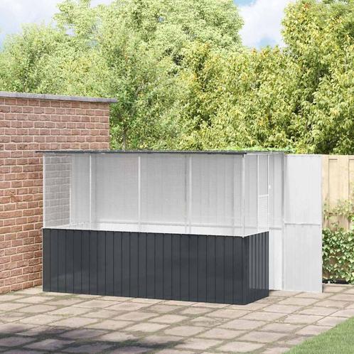 vidaXL Vogelkooi Antraciet 154 x 307 x 200 cm Gegalvaniseerd, Dieren en Toebehoren, Vogels | Toebehoren, Nieuw, Verzenden