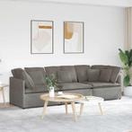 vidaXL Modulaire bank met kussens corduroy stof lichtgrijs, Huis en Inrichting, Zetels | Zetels, Verzenden, Nieuw