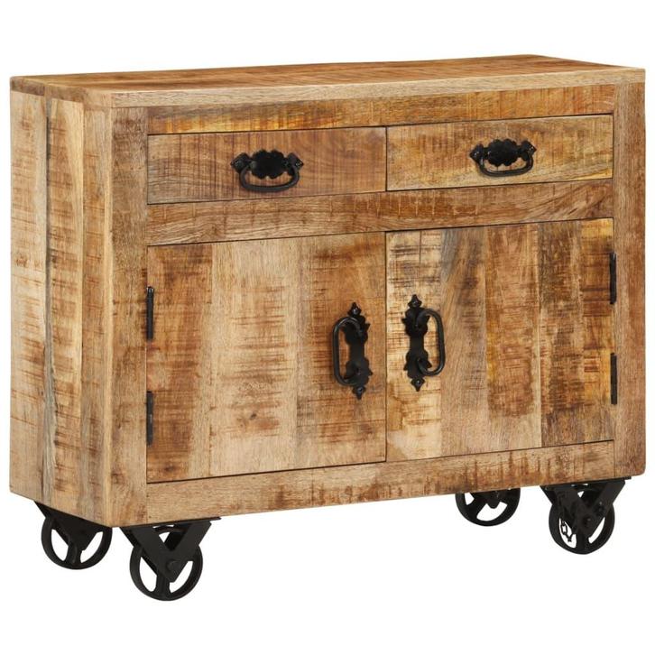 vidaXL Dressoir 80x30x65 cm massief ruw mangohout, Huis en Inrichting, Kasten | Dressoirs, Nieuw, Verzenden