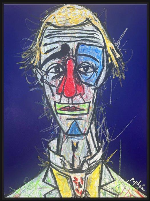 Poplea - BLUE CLOWN (2000), Antiek en Kunst, Kunst | Schilderijen | Modern