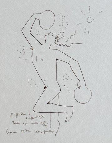Jean Cocteau (1889-1963) - Personnage au soleil, Antiek en Kunst