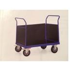 Platformwagen/ plateauwagen met 2 duwbeugels en met 3 wanden