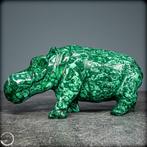 Zeer decoratieve natuurlijke malachiet Hippo- 982.76 g