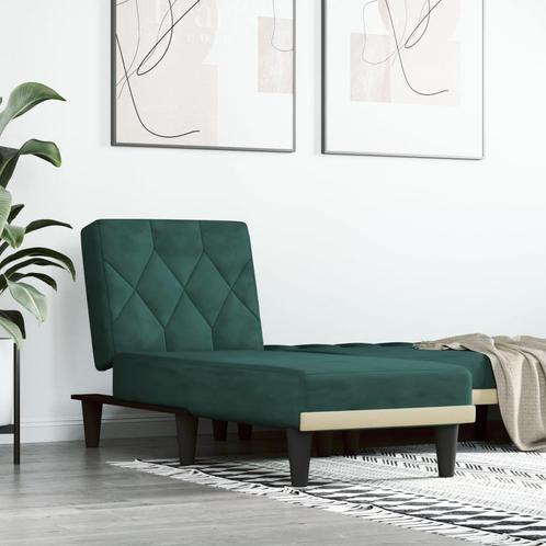 vidaXL Chaise longue fluweel donkergroen, Huis en Inrichting, Zetels | Zetels en Chaises Longues, Nieuw, Verzenden