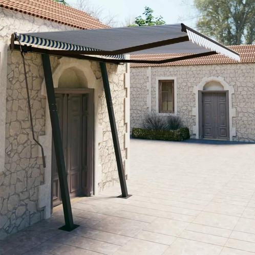 vidaXL Luifel handmatig uittrekbaar met palen 3,5x2,5 m, Tuin en Terras, Zonneschermen, Nieuw, Verzenden