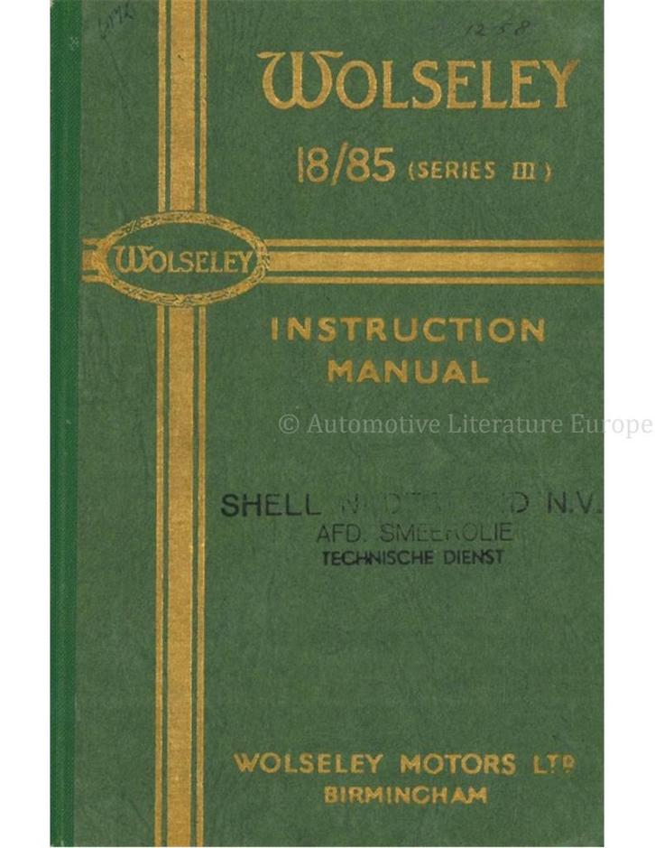 1946 WOLSELEY 18 / 85 (SERIES III) INSTRUCTIEBOEKJE ENGELS, Auto diversen, Handleidingen en Instructieboekjes