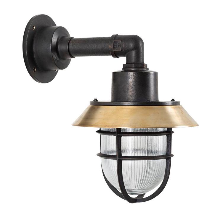 Scheepslampen & Maritiem Dockyard Muurlamp Zwart, Tuin en Terras, Buitenverlichting, Verzenden