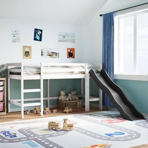 vidaXL Kinderhoogslaper zonder matras massief grenenhout wit, Huis en Inrichting, Slaapkamer | Bedden, Nieuw, Verzenden