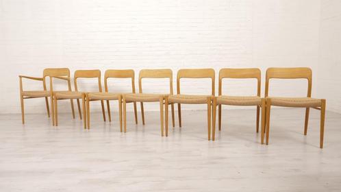 7 x eetkamerstoelen | Niels Otto Møller | Model 75 &amp; 56, Huis en Inrichting, Stoelen, Ophalen of Verzenden