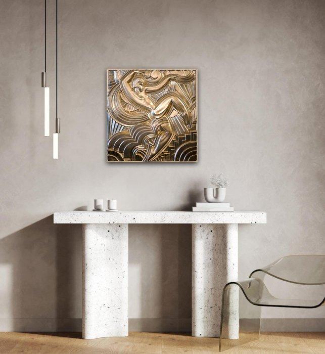 Naar Maurice Picaud - Reliëf, Art Deco bas-reliëf sculptuur, Antiek en Kunst, Kunst | Designobjecten