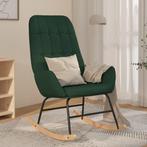 vidaXL Schommelstoel stof donkergroen, Huis en Inrichting, Stoelen, Verzenden, Nieuw
