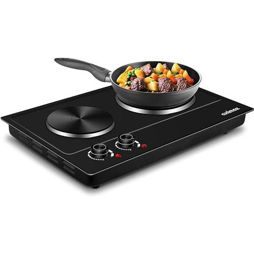 Cusimax - kookplaat - dubbele keramische kookplaat -1800W -, Elektronische apparatuur, Kookplaten, Verzenden