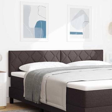 vidaXL Stoffen Hoofdbord Geometric Handmatig Donkerbruin 180, Verzenden