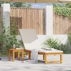 vidaXL Ligbed met Crème Kussens in Massief Acaciahout, Tuin en Terras, Verzenden, Nieuw