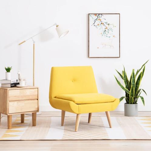 vidaXL Fauteuil stof geel, Huis en Inrichting, Fauteuils, Nieuw, Verzenden