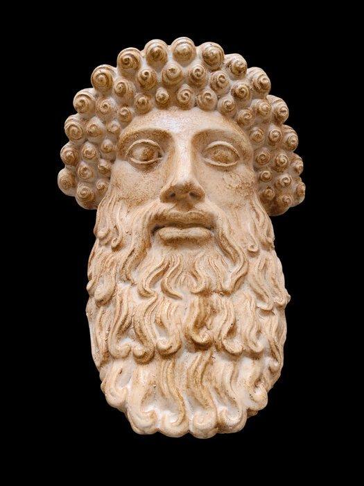 sculptuur, Decorazione  Maschera Di Poseidone  - 35 cm -, Antiek en Kunst, Curiosa en Brocante