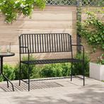 vidaXL Tuinbank met Lattenontwerp Zwart 107 cm Staal, Tuin en Terras, Verzenden, Nieuw