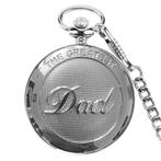 Fako® - Zakhorloge - XXL - The Greatest Dad - Ø 47mm -, Handtassen en Accessoires, Horloges | Heren, Verzenden, Nieuw