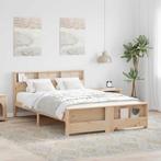 vidaXL Bedframe met hoofdeinde Bruin 140 x 200 cm Bewerkt, Huis en Inrichting, Slaapkamer | Bedden, Verzenden, Nieuw