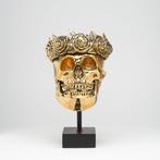 sculptuur, NO RESERVE PRICE - Sculpture Human Skull with a