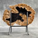 Indrukwekkende plak versteend hout op een op maat gemaakte