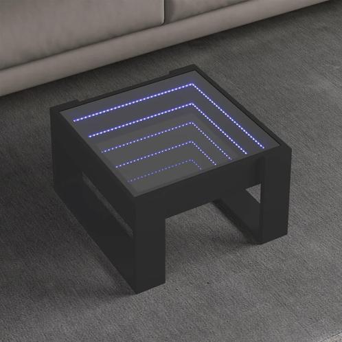 vidaXL Salontafel met Infinity LED 50x53x30 cm zwart, Huis en Inrichting, Tafels | Salontafels, Nieuw, Verzenden
