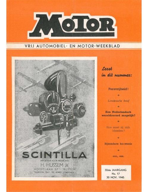 1945 MOTOR MAGAZINE 17 NEDERLANDS, Livres, Autos | Brochures & Magazines