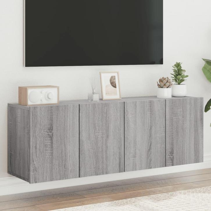 vidaXL Tv-meubels 2 st wandgemonteerd 60x30x41 cm grijs, Huis en Inrichting, Kasten |Televisiemeubels, Nieuw, Verzenden