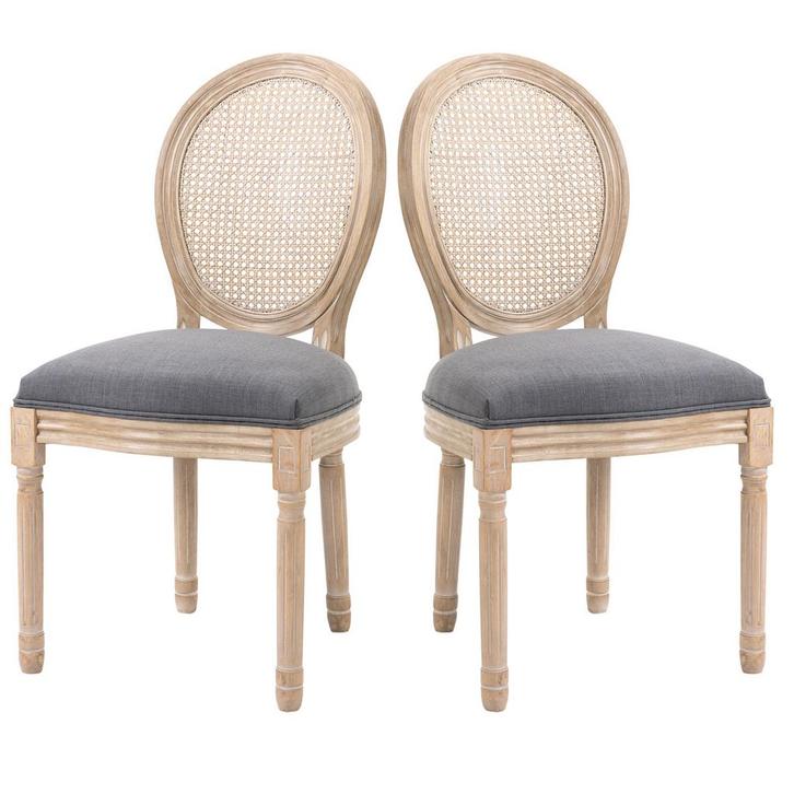 eetkamerstoel - Comfortabele zitting - Vintage retro - Grijs, Huis en Inrichting, Stoelen, Grijs, Nieuw, Stof, Ophalen of Verzenden