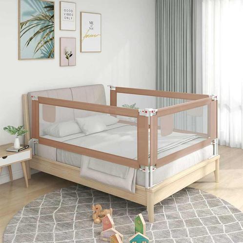 vidaXL Bedhekje peuter 120x25 cm stof taupe, Kinderen en Baby's, Traphekjes, Nieuw, Verzenden