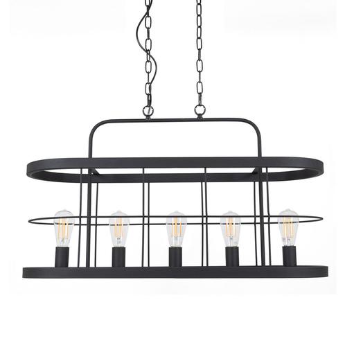 Industriële lampen Benson 5 hanglamp metaal zwart, Maison & Meubles, Lampes | Suspensions, Envoi