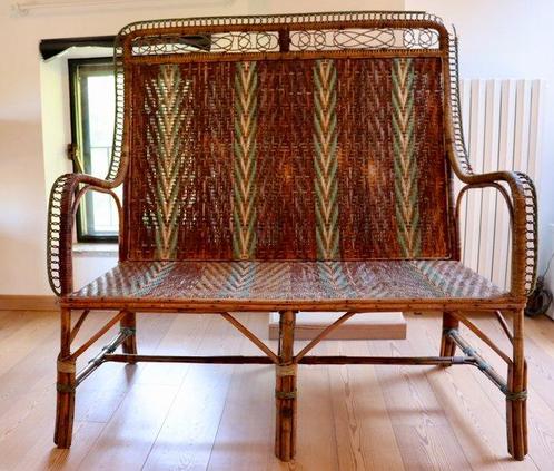 Sofa - Rattan - Rieten tweezits divan, Antiek en Kunst, Curiosa en Brocante