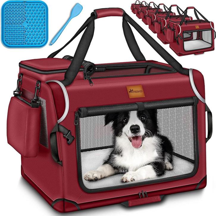 TRESKO Hondenbox, opvouwbaar, incl. lekmat, spatel en reflec, Dieren en Toebehoren, Overige Dieren-accessoires, Verzenden