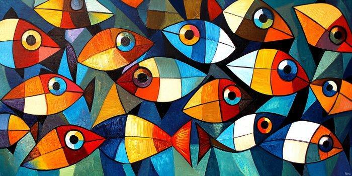 Felix van Horst - Fiery Fins (XXL), Antiek en Kunst, Kunst | Designobjecten