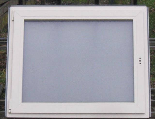 pvc raam , chassis , venster 116 x 95  creme / kwartsgrijs, Doe-het-zelf en Bouw, Raamkozijnen en Schuifdeuren, Inclusief glas