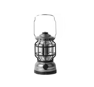 Retro campinglamp (dimbaar, op batterij, zilver) beschikbaar voor biedingen