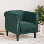 vidaXL Fauteuil fluweel donkergroen, Huis en Inrichting, Verzenden, Nieuw