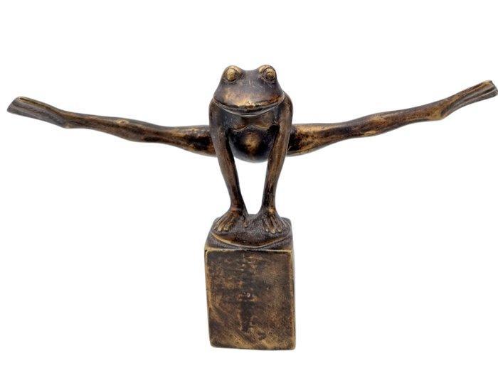 Beeldje - Jumping frog - Brons, Antiek en Kunst, Kunst | Designobjecten