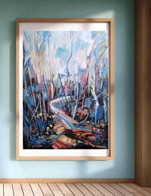 Muz Martínez - Sendero Sinuoso No Reserve, Antiek en Kunst, Kunst | Schilderijen | Modern