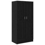 vidaXL Kledingkast Zwart eiken 82.5 x 51.5 x 180 cm Bewerkt, Huis en Inrichting, Kasten | Kleerkasten, Verzenden, Nieuw