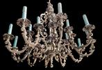 Lustre - 18 lanternes baroque en bronze massif et argent