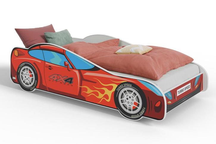 Kinderbed - rode auto - 160x80 cm - met matras, Kinderen en Baby's, Kinderkamer | Bedden, Nieuw, Ophalen of Verzenden