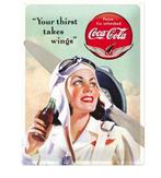 Coca Cola Takes Wings Lady reclamebord, Verzamelen, Nieuw