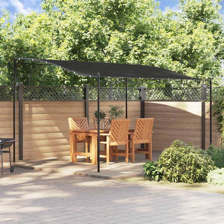 vidaXL Luifel 4x3 m 180 g/m² stof en staal antracietkleurig, Tuin en Terras, Partytenten, Nieuw, Verzenden